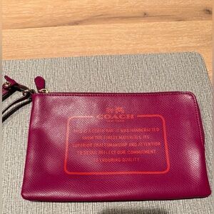 Coach Fuchsia Leather Wristlet